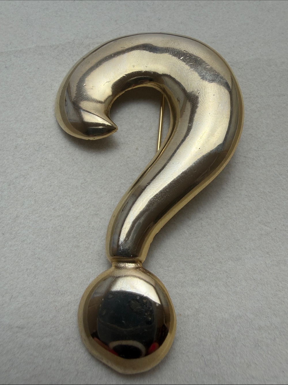 Vintage Gold Question Mark Statement Brooch
